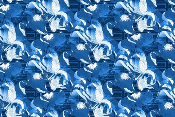 Decorative abstract artistic texture. Seamless artistic texture blue and white in a pattern for decorating fabric and paper