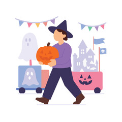 Halloween Parade, marching in spooky costumes