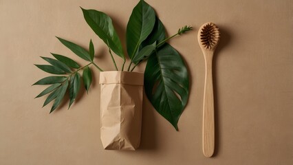 natural tooth brush from bamboo product photo aesthetic