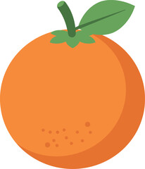 Vibrant orange fruit with green leaf isolated fresh healthy food vector