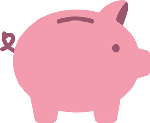 Pink piggy bank savings icon vector