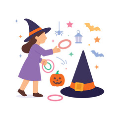 Witch Hat Ring, tossing rings onto hats