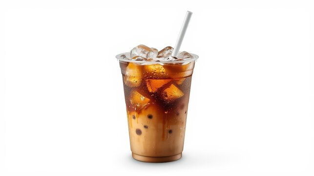 Fresh iced tea photo product white background