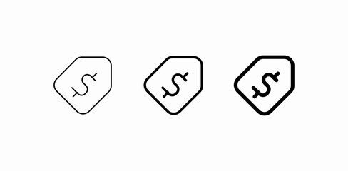 price tag dollar icon sign vector