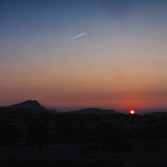 Sainte Victoire mountain in the light of an autumn morning