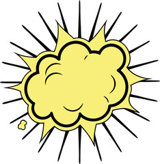 Yellow comic burst explosion black