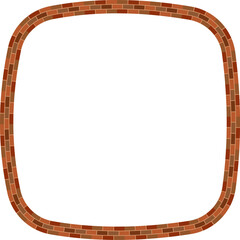 Square Cushion frame brick brickwork brown border picture frame vintage retro antique handcraft framework architecture decorative element isolated background 