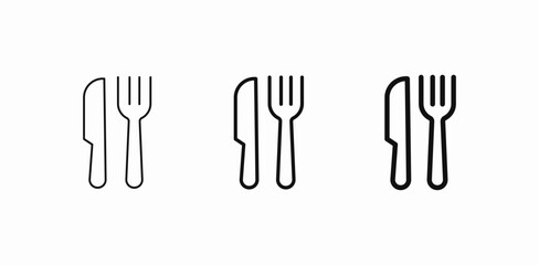 cutlery knife fork icon sign vector