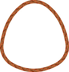 Curvilinear Triangle frame brick brickwork brown border picture frame vintage retro antique handcraft framework architecture decorative element isolated background 