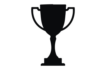 Trophy cup silhouette vector, Symbol of victory, success, achievement
