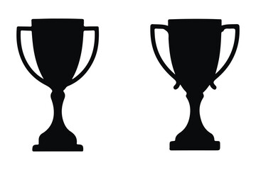 Trophy cup silhouettes vector set, Award trophy cup icon vector