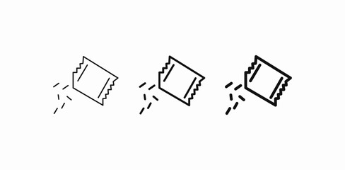 sweetener packet dropping icon sign vector