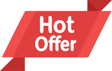Red ribbon hot offer sign banner sale