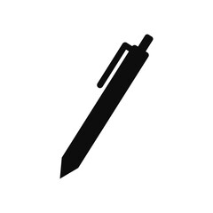 Sleek black pen icon signifies writing, creativity, and professional communication for business and education projects.