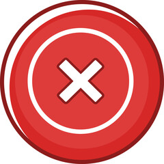 Obraz premium Red circle white cross symbol vector