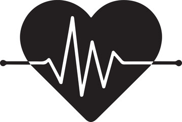 Modern medical heart symbol with ekg line representing health and cardiology