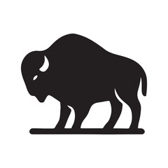 Powerful bison silhouette standing proudly majestic wild animal symbol of strength nature wildlife representation vector