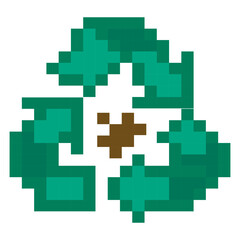 Recycle Symbol Pixel Art Design