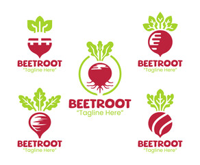 5 Beetroot Logo Set Fresh and Bold Vegetable Branding Collection