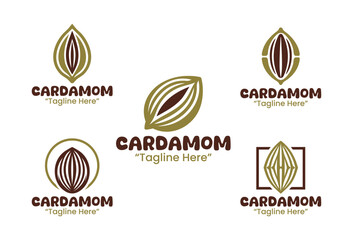 5 Cardamom Logo Set Elegant and Flavorful Branding Collection