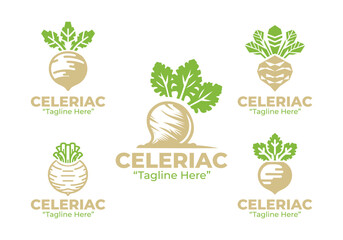5 Celeriac Logo Set Fresh and Organic Branding Collection