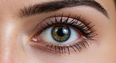 Fototapeta premium Close up of a human eye with detailed iris and eyelashes