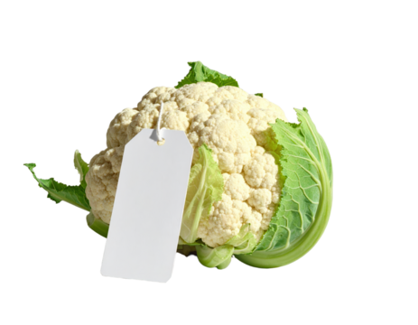 White label on caulide head observation of white label situated directly on head of caulide plant structure