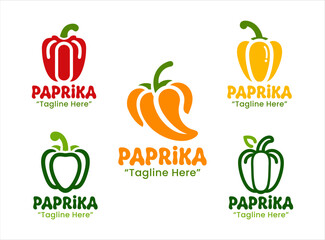 5 Paprika Logo Set Vibrant and Bold Vegetable Branding Collection