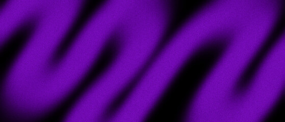 purple illuminated wavy pattern on black, grainy color gradient background, noise texture effect, copy space