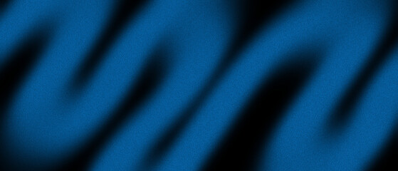 blue illuminated wavy pattern on black, grainy color gradient background, noise texture effect, copy space