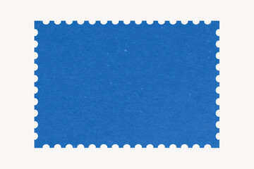 Blue postage stamp paper, rectangle shape