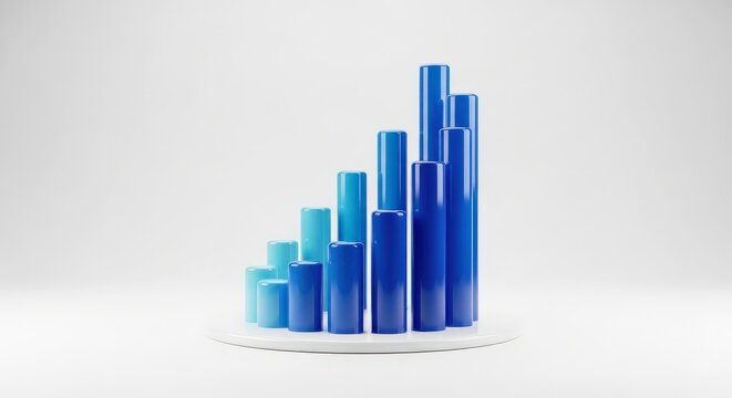 Increasing Bar Chart Representing Growth and Data Analysis