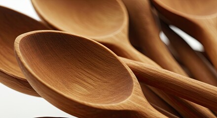 Discover the rustic charm and natural beauty of a collection of beautifully crafted wooden spoons, perfect for culinary inspiration and kitchen decor.