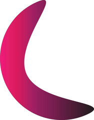 A pink crescent shape 