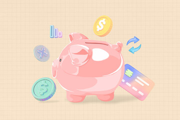 Financial collage remix aesthetic design