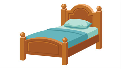 clean Bedstead vector art isolated on white background