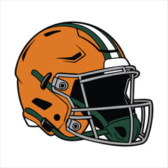 american football helmet with face mask vector art isolated on white background