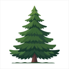 christmas tree with triangular shape vector art isolated on white background