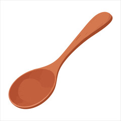 classic wooden cooking spoon vector art isolated on white background