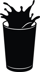 Realistic Liquid Drink Splash Effects With Dynamic Motion Art Vector silhouette