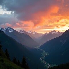 Fototapeta premium sunset in the rock mountains