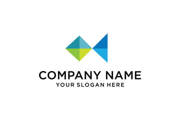Modern Geometric Abstract Company Logo Design with Colorful Shapes for Business Branding Template