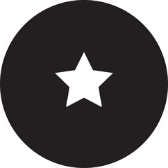 Icon with a white five-point star centered on a black circle