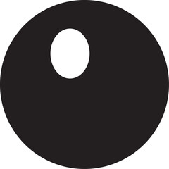 The image shows a simple black circle with a white oval cutout in the upper part of the circle. It appears to be an icon representing a file type, likely a vector graphic for stock images.


