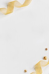 Christmas ornament background, aesthetic white design