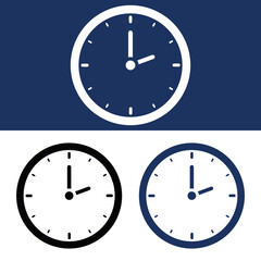 Three clock icons showing different times of the day Vector