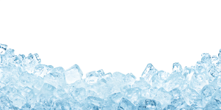 frozen ice cubes border isolated on white background png, ai generated - Powered by Adobe