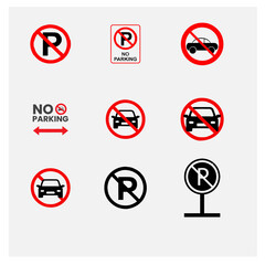 No Parking icon set