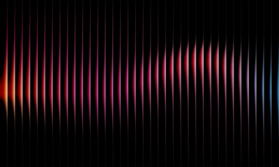 Vibrant Neon Wave Light Pattern on Black Background – Abstract Gradient Lines