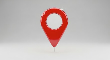 A Shiny Red Map Location Pin Marker
